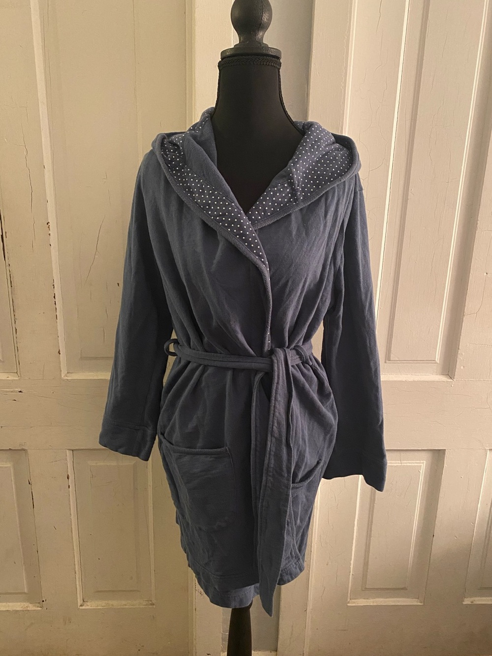Xhilaration Hooded Women's Robe in Slate Blue with Belt